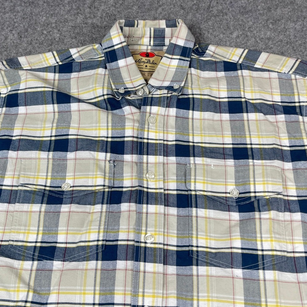 Larry Mahan Shirt Mens Med Plaid Button Down Western Ranchwear Western